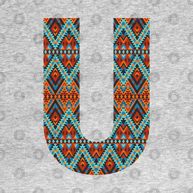 Letter U- boho design by RinaMosaics